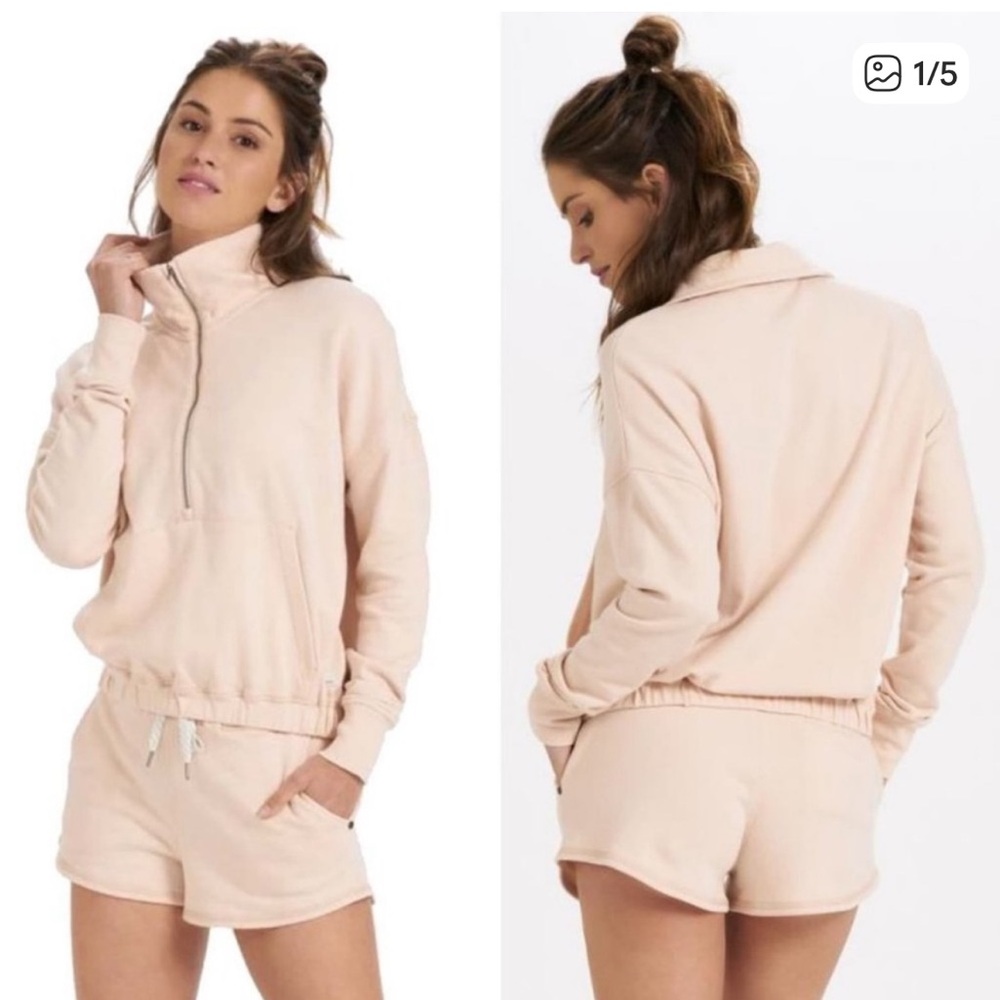 Vuori Sunnyside Half Zip in Tan
